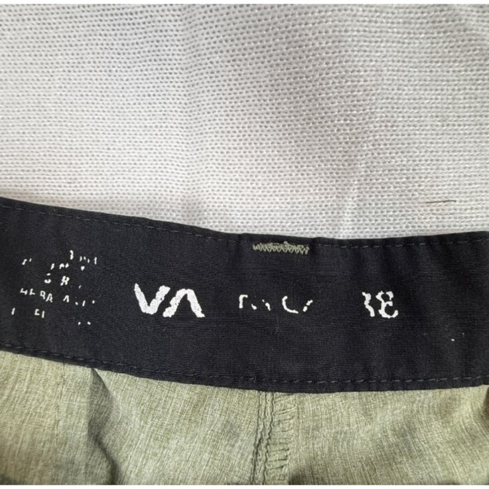 RVCA Mens Hybrid Shorts Size 38 Olive Green Heather Skater Y2K Casual - Picture 6 of 10